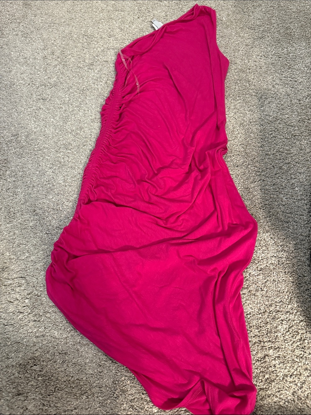 a new day One-Shoulder Ruched Dress - Hot Pink